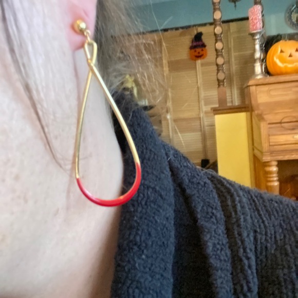 ❤️Vintage gold enameled earrings - Picture 8 of 11